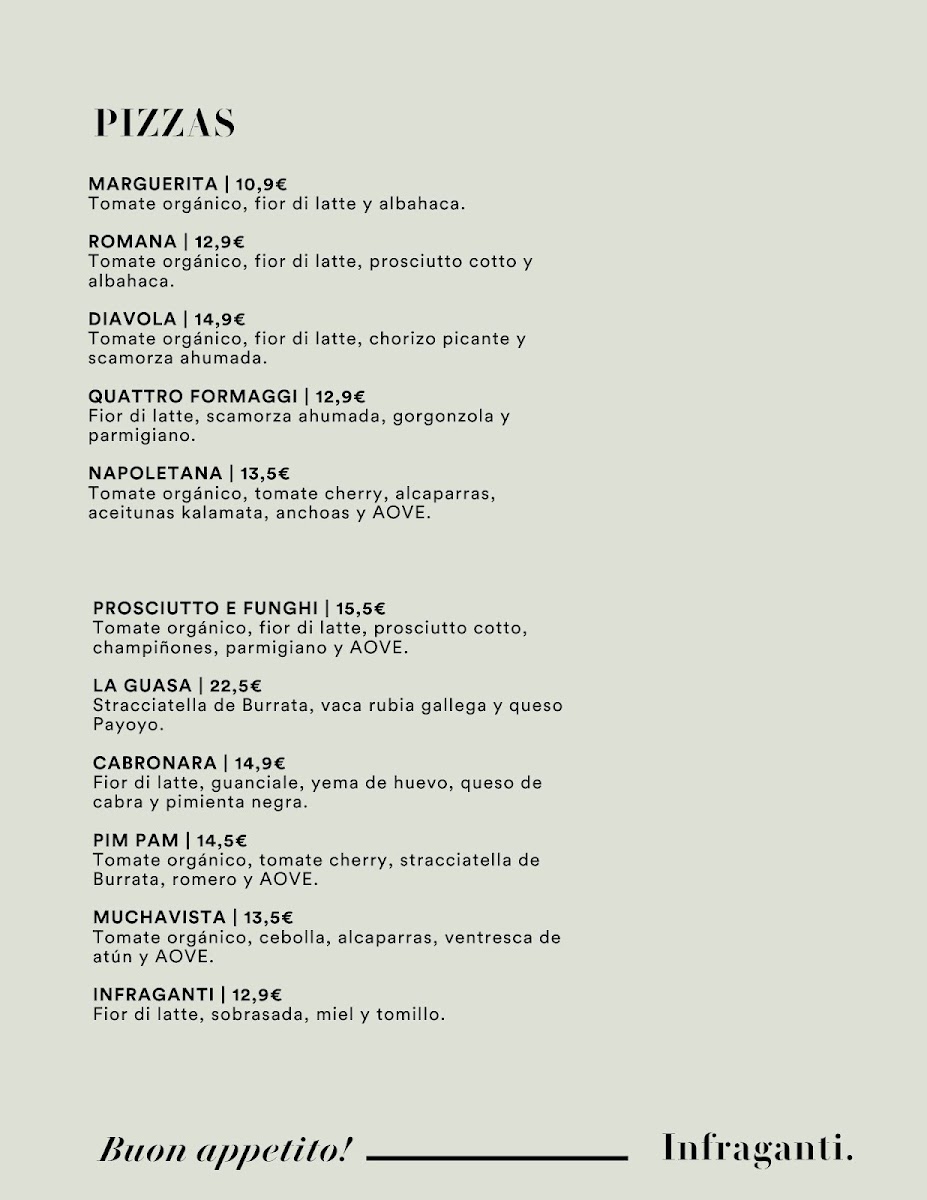 Menu Infraganti Pizza Bar-1