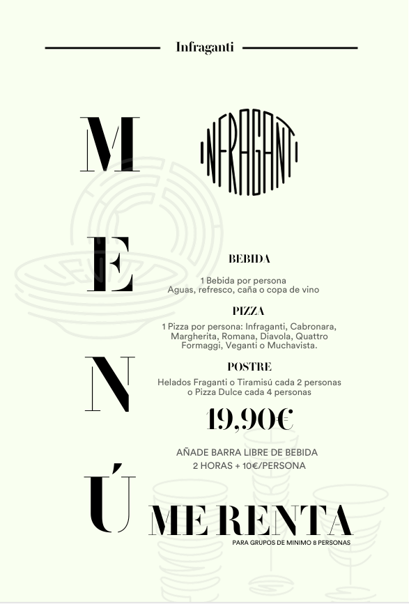 Menu Infraganti Pizza Bar-7